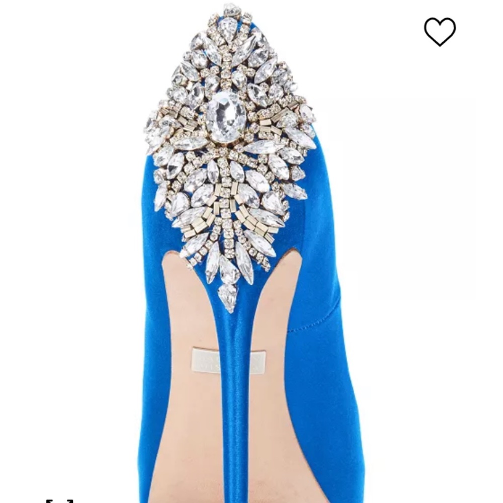 NWOB BADGLEY MISCHKA Kiara Embellished Peep-Toe Evening Pumps - Size 7.5 - Picture 6 of 16